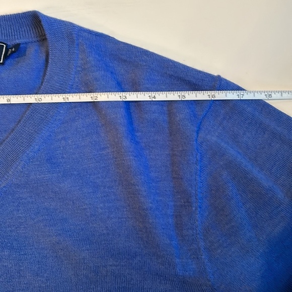 Vineyard Vines Merino wool blend long sleeve vneck light sweater periwinkle blue - Picture 11 of 14